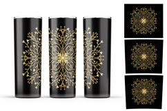 Glitter mandala tumbler sublimation PNG Product Image 4