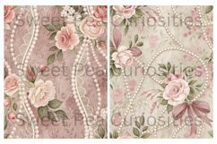 Shabby Chic, Pink, Paper, Floral, Papers, Junk Journal Product Image 3