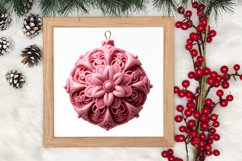 Pink Christmas Crochet Clipart, Christmas PNG Product Image 3