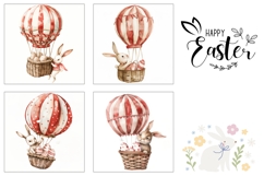 Easter Square Coaster Designs, Hot Air Balloon Sublimation Product Image 3