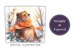 Winter Tumbler Wrap, Winter Teddy Bear Tumbler Template Product Image 3