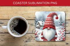 square coaster - christmas gnome santa claus Product Image 1