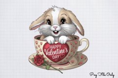 Valentines Day Bunny Cups Clipart PNG Product Image 1