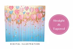 Pastel Hearts Tumbler Design, Valentine's Day Sublimation Product Image 3