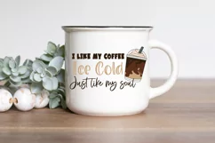I like my coffee like my soul svg, iced coffee svg Product Image 3