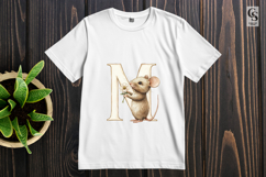 Cute Mouse Alphabet Letter M Clipart Sublimation PNG Product Image 2