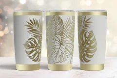 20oz Tumbler laser svg wrap|Monstera Tropic Palm Leaves Product Image 4