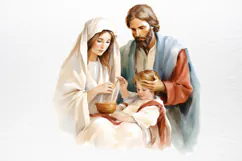 Christmas Nativity Watercolor Clipart PNG Product Image 3