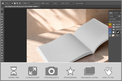Open Magazine Stone Mockup Product Image 2