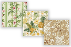 Tropical Toile Digital Paper Pack, Vintage Floral Toile Product Image 3