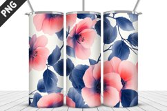 Flowers Tumbler Wrap | Sublimation Design | Tumbler PNG Product Image 1