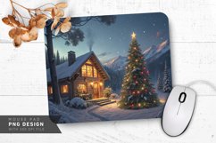 Holiday Tree and Snowfall Mouse Pad PNG Design Product Image 1
