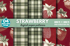 Strawberry Digital Paper Background Bundle PNG Product Image 4