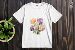Watercolor Tulip Flower Bouquet Clipart Sublimation PNG Product Image 3