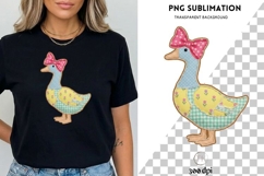 Patchwork Goose PNG | Cute Farmhouse Duck with Bow Product Image 3