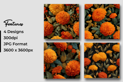 Autumn Marigold Blooms Digital Paper Product Image 3