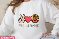 Peace, love, summer PNG, Sunflower Sublimation PNG Product Image 1