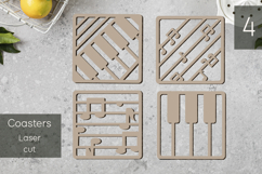 Coasters svg laser cut, Piano keys, Music, Wooden coasters Product Image 2