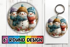 Winter Gingerbread Round Design Keychain Sublimation Art Product Image 1