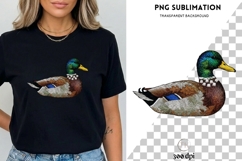 Mallard Duck PNG, Embroidered Duck Clipart, Rustic Nature Product Image 3