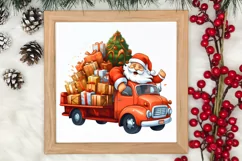 Christmas Truck Sublimation Clipart, Christmas Truck Clipart Product Image 3