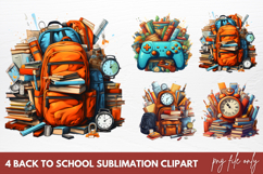 Watercolor Back To School Sublimation Clipart Product Image 1