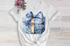 Blue Christmas Watercolor Clipart Sublimation Product Image 3