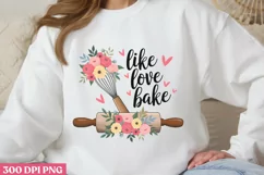 .Like Love Bake PNG, Kitchen Quotes Clipart PNG Product Image 1