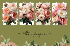 Floral Towel Designs, Pink Peony Towel Template Product Image 3