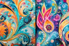 Seamless Watercolor Bohemian Patterns Background Bundle Product Image 4