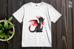 Black Dragon Red Wings Clipart Sublimation PNG Product Image 3