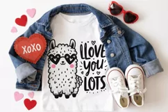 Llove you llots Llama SUBLIMATION PNG. Valentine's day. Product Image 3