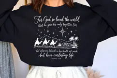 For Unto Us a CJohn 3:16 Nativity Christian PNG, For God So Product Image 3