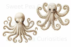 Octopus, Ocean, Sea, Ephemera, Shabby Chic , PNG, Clipart Product Image 3