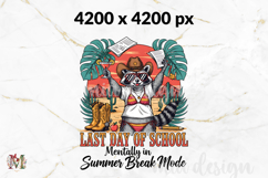 Last Day of School PNG, Western Cowboy Raccoon Sublimation Product Image 2