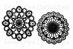 Doily, Black, Ephemera, PNG, Flower, Clipart Product Image 3