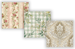 Dusty Toile Digital Paper Pack, Vintage Floral Toile Product Image 3