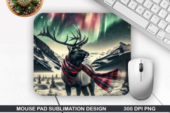 Bull Elk Mouse Pad Sublimation, Christmas Mouse Pad PNG Product Image 1
