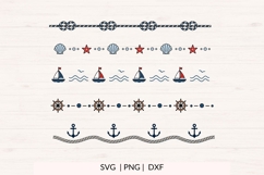 Seamless Nautical Border SVG Bundle | 10 Ocean Designs Product Image 3