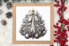 Cute Silver Christmas Watercolor Clipart, Christmas SVG Product Image 3