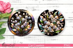 Car Coasters | Pearl Flowers | Lilies of the valley Product Image 1