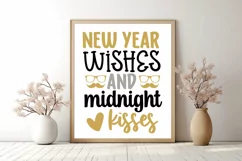 New year wishes and midnight kisses SVG, Happy New Year SVG Product Image 3