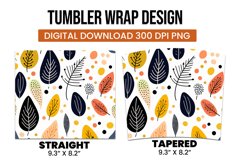 Abstract Shapes And Leaves Tumbler Wrap Sublimation Product Image 3