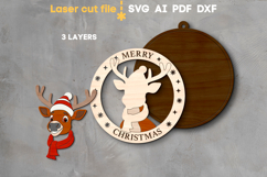 Christmas Reindeer Sign SVG laser cut files for Glowforge Product Image 3