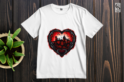Gothic Red Heart Illustration Clipart Sublimation PNG Product Image 3