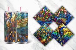 3D Stained glass peacock Tumbler Wrap Bundle Product Image 3
