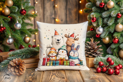 Christmas Animals digital paper, Christmas background clipar Product Image 3