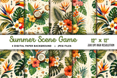 Summer Scene Game Beach Background JPG Product Image 1