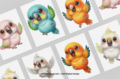 15 Bundle Watercolor Parrot Bird Macaw Parakeet Cockatoo Fly Product Image 3