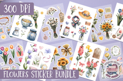 Flower sticker Sheet Bundle 103 Sheets Flowers Summer Spring Product Image 4